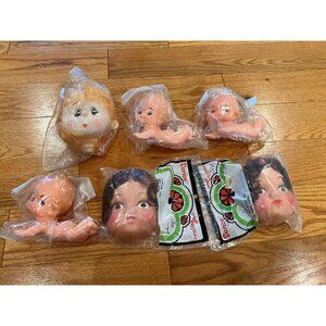 Vintage  Lot Of 6 Plastic Dolls Crafting Darice & Others